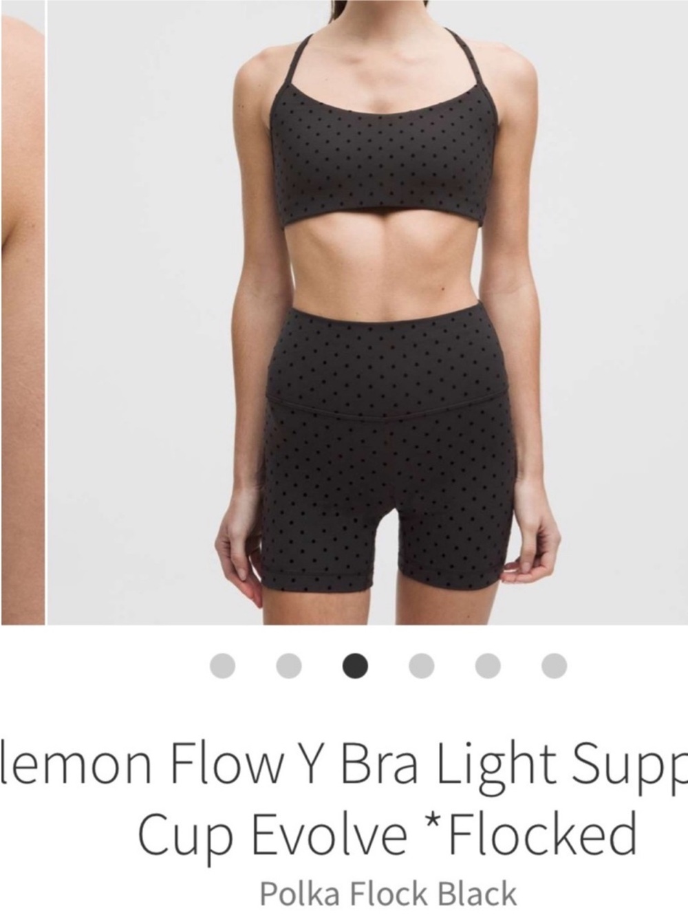 NWT Lululemon Flow Y Bra Evolve Polka Flock Black Polka Dot C/D Sz XXS 2-4